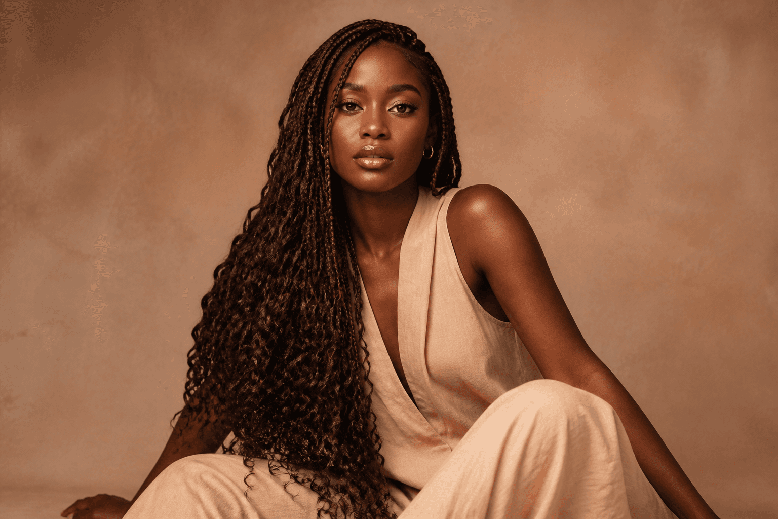 Long boho braids with soft ends