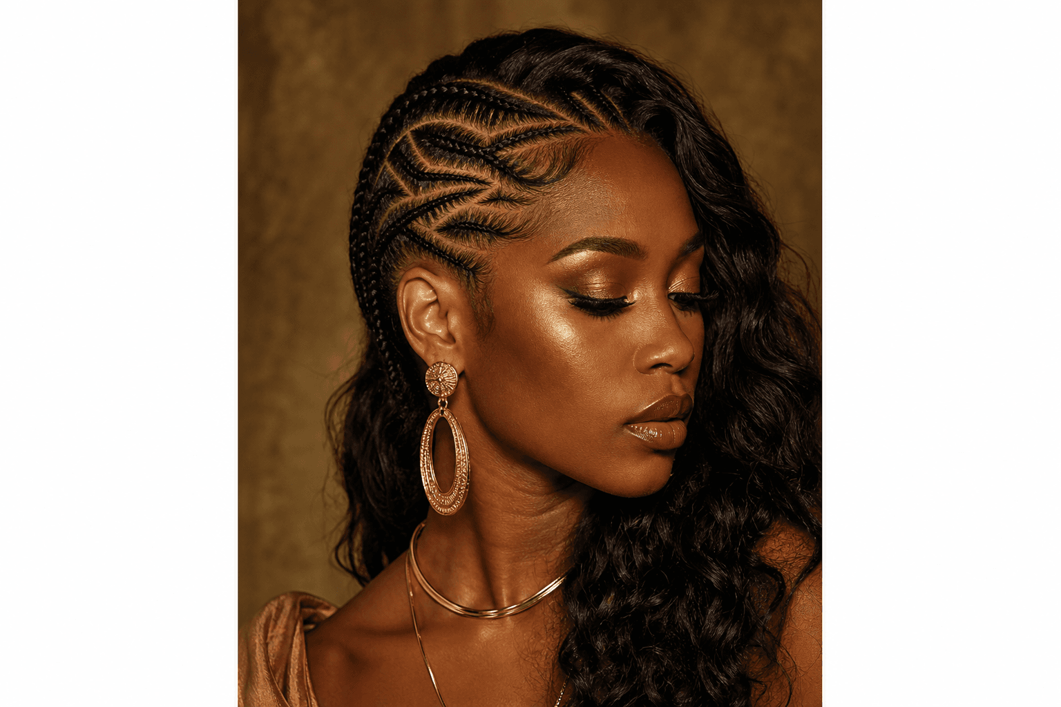 Intricate cornrow pattern